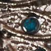 Blue Brooch with Peacock Design